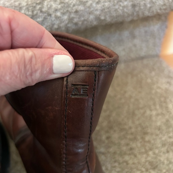 Vintage American Eagle Leather Lug Sole Boots. Made in Portugal. Y2K. Work boots - Picture 9 of 17